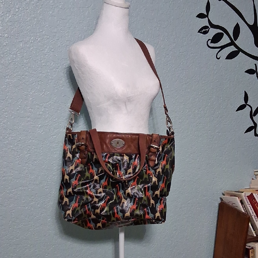 Fossil Multicolor Giraffe Print Shoulder Bag